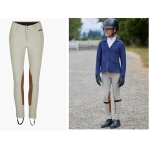 NEW Kerrits Kids XL Crossover Extended Knee Patch Jodhpurs Breeches Riding Pants